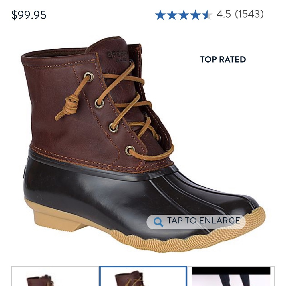 Women’s Sperry Brown Leather Duck Boots (waterproof)